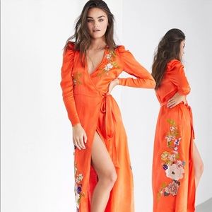 NWOT ASOS EDITION floral embroidered wrap midi dress